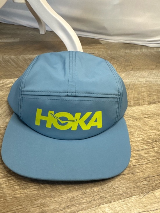 Hoka One One Accessories - Hoka One One Sky Blue Running Hat with Aqua Tag, Neon Logo